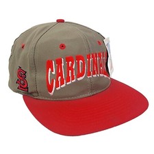 St Louis Cardinals Hat - Vintage Baseball Cap Snapback Beige Red DEADSTOCK Tags