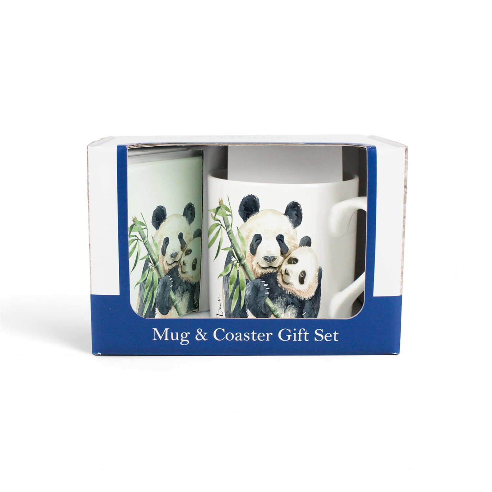 Panda Nan Mug & Coaster Gift Set - Bone China/Glass Present for Mother's Day