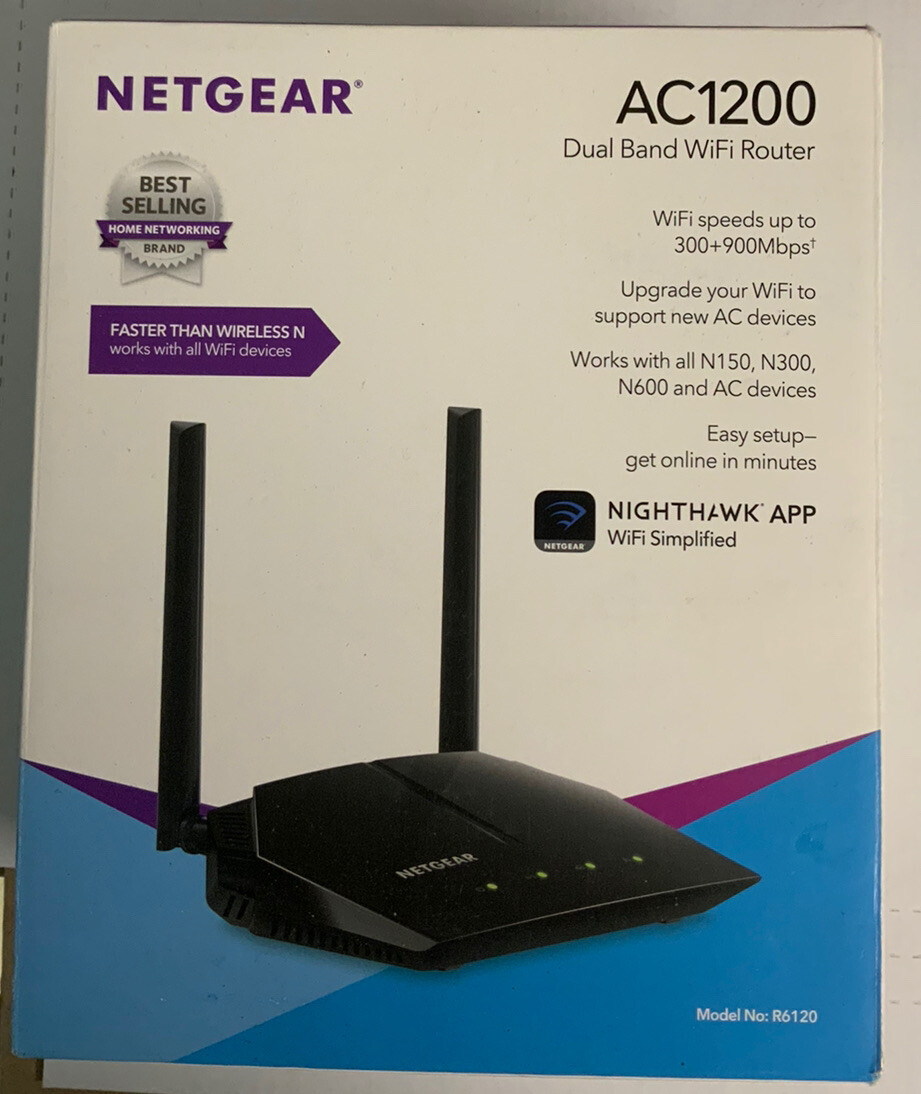 NETGEAR AC1200 Dual Band WiFi Wireless Router Model R6120, see Pictures ...