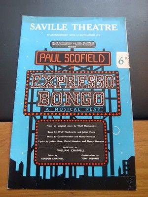 1960 Saville Theatre Expresso Bongo Programm Paul Scofield Musikspiel Vintage