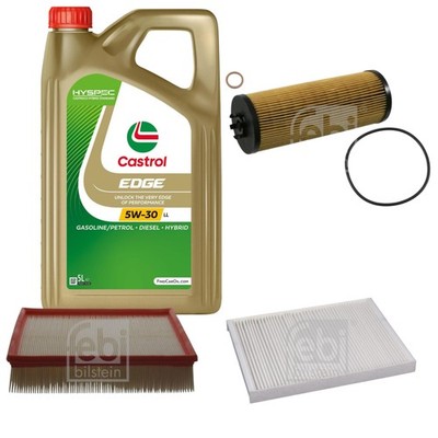 FEBI Inspektionspaket 5L Castrol EDGE Titanium FST 5W-30 LL für VW Passat