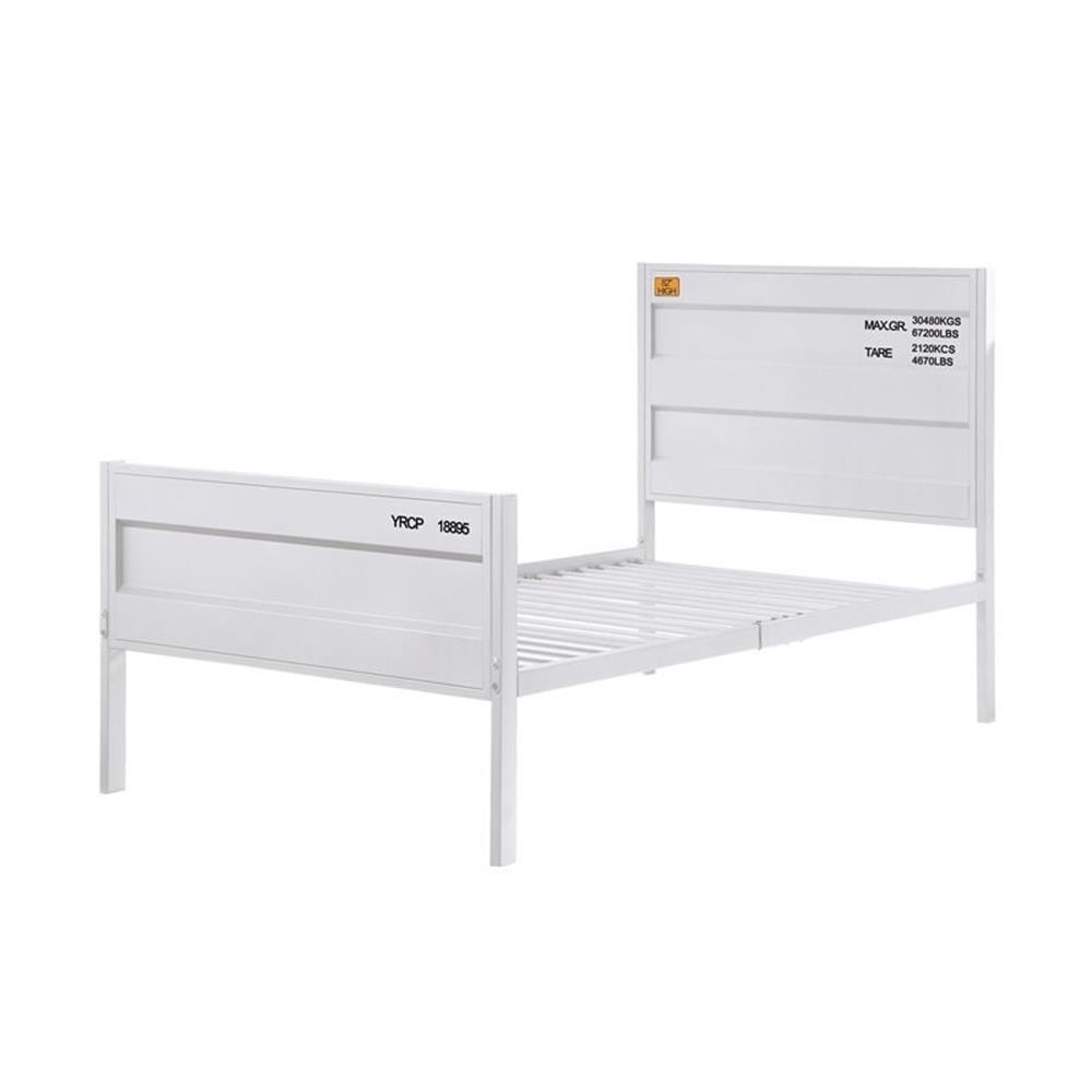 Bowery Hill Contemporary Full Panel Kids Bed in White Finish