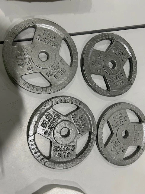 GENERIC CAST IRON 5 POUND WEIGHTS 4 PACK - GRAY