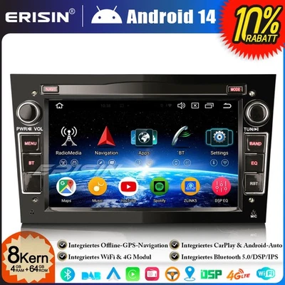 Android 16 Autoradio GPS DAB+ Opel Astra H Zafira Vectra Corsa C/D Signum Meriva - Bild 1 von 4