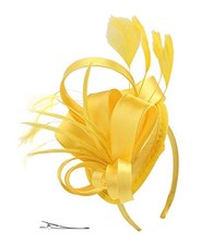 Fascinators for Women Tea Party Hat Headband Derby Wedding Church 1 Yellow