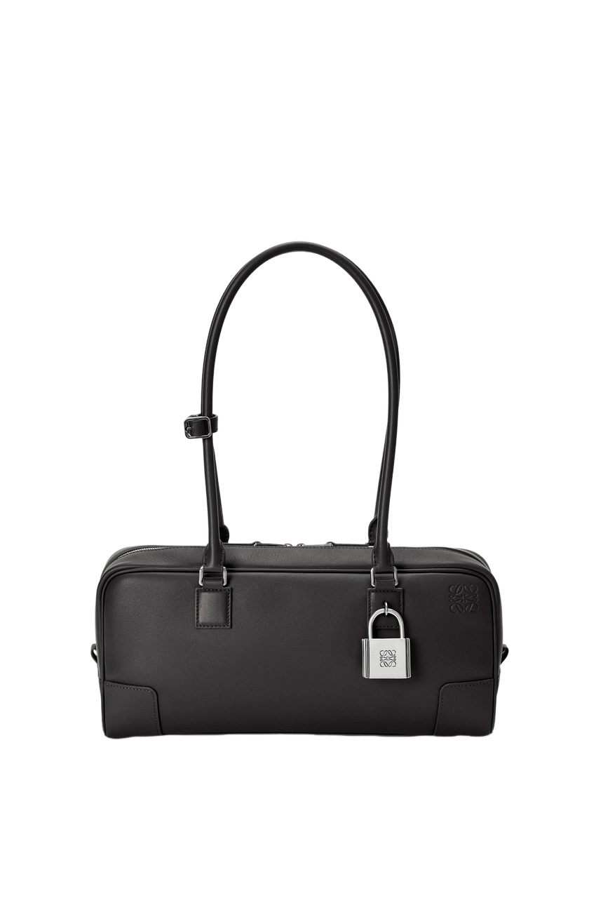 LOEWE Amazona 31 $4400 Black Nubuck Top Handle Bag New & Authentic