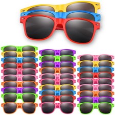 ASTARON 64 Pieces Sunglasses Bulk Neon Party Favors Goody Bag Fillers Beach