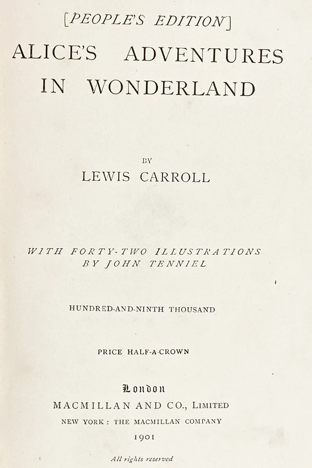 1901 ALICE IN WONDERLAND Child 1st Book RARE EDITION Through THE LOOKING GLASS - Image 4 of 4