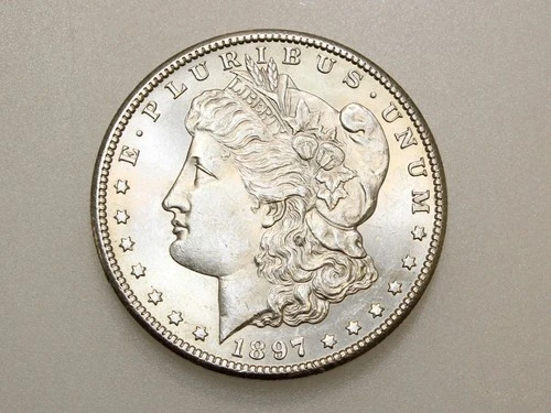 1897-S $1 MORGAN SILVER ONE DOLLAR GEM BU