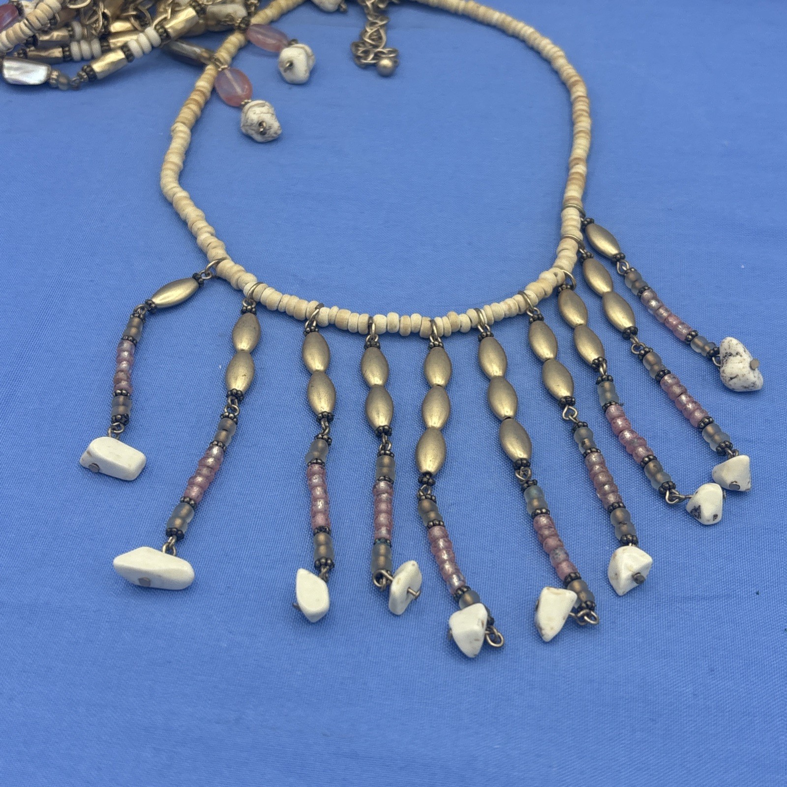 Chico’s Boho Layered Beaded Statement Necklace Ne… - image 9