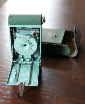 Vintage 1930s Kodak Petite Camera Art Deco Original Bellows Green