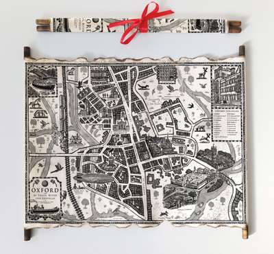 Oxford Map on Handmade Scroll - His Dark Materials Book Map, Lyra's World Map