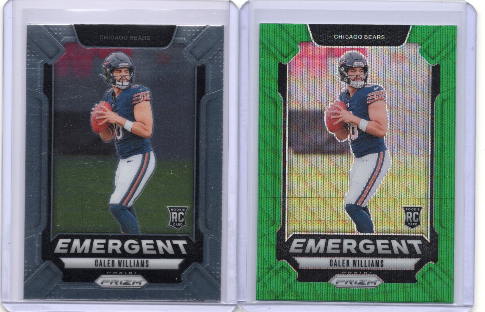 2024 Panini Prizm - Emergent - Caleb Williams - #1 - Base & Green Wave (RC)