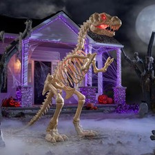 9 Ft Grave & Bones Giant-sized Led T-rex Dino Halloween Decoration - New In Box!