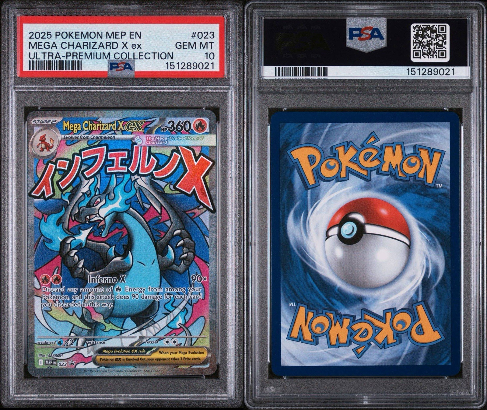 PSA 10 🔥🔥 Pokemon Mega Charizard X Ex MEP Ultra Premium Collection #023 view 3