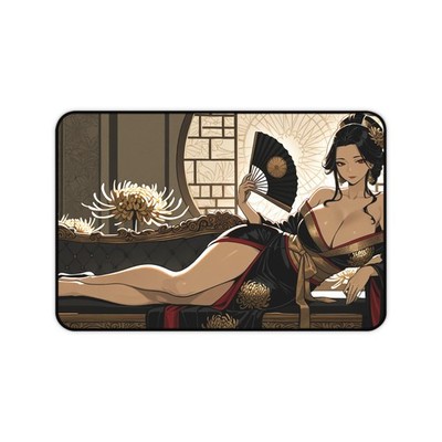 Chrysanthemum Empress Desk Mat | Anime Pinup Kimono Deskpad