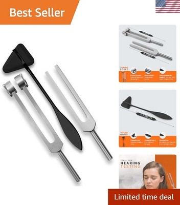 Aluminum Tuning Forks C 128 C 512 with Black Hammer for Professional Assessments