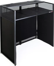 ProX Vista DJ Booth and Workstation with Scrim Kit - Black Hardware