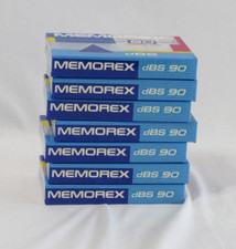 Memorex dBS 90 puste taśmy kasetowe audio partia 7 NOWE Vintage lata 80. 90. wyprodukowane w USA