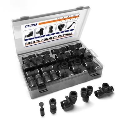 60pcs 5/16 OD 8mm Push to Connect Fittings, 5/16 inch OD Dot Air Line Fitting...
