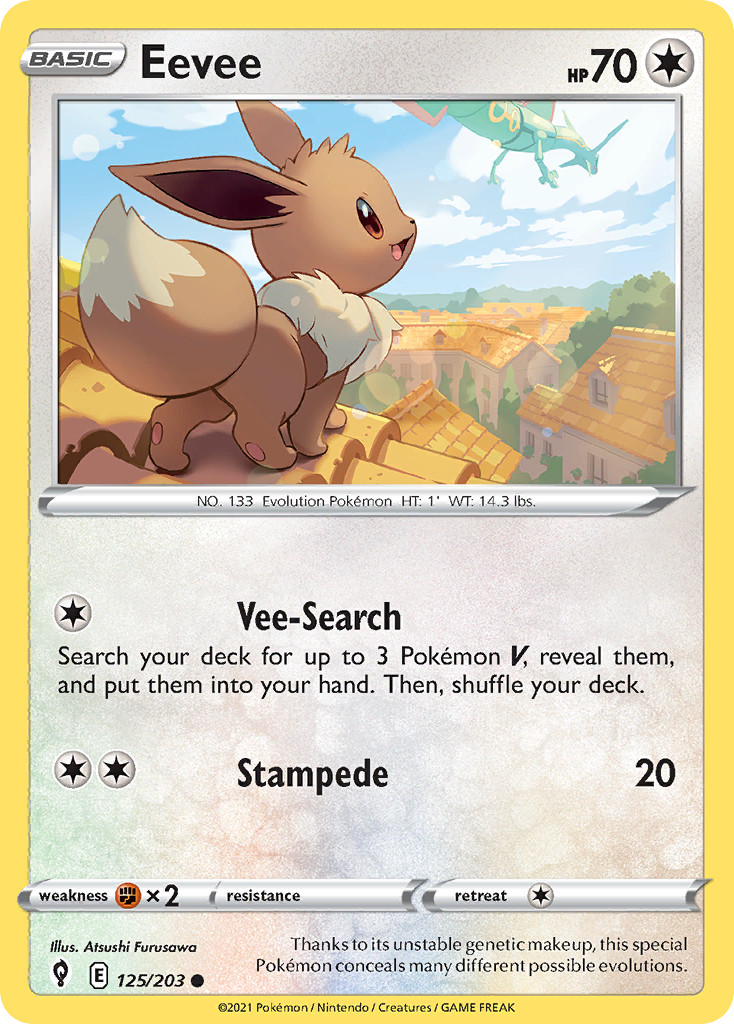 EEVEE 125/203 EVOLVING SKIES C NM