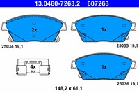 Bremsscheiben-BremsbeläGe-Kit ATE 13.0460-7263.2 Opel 13301234 Vauxhall 13301234