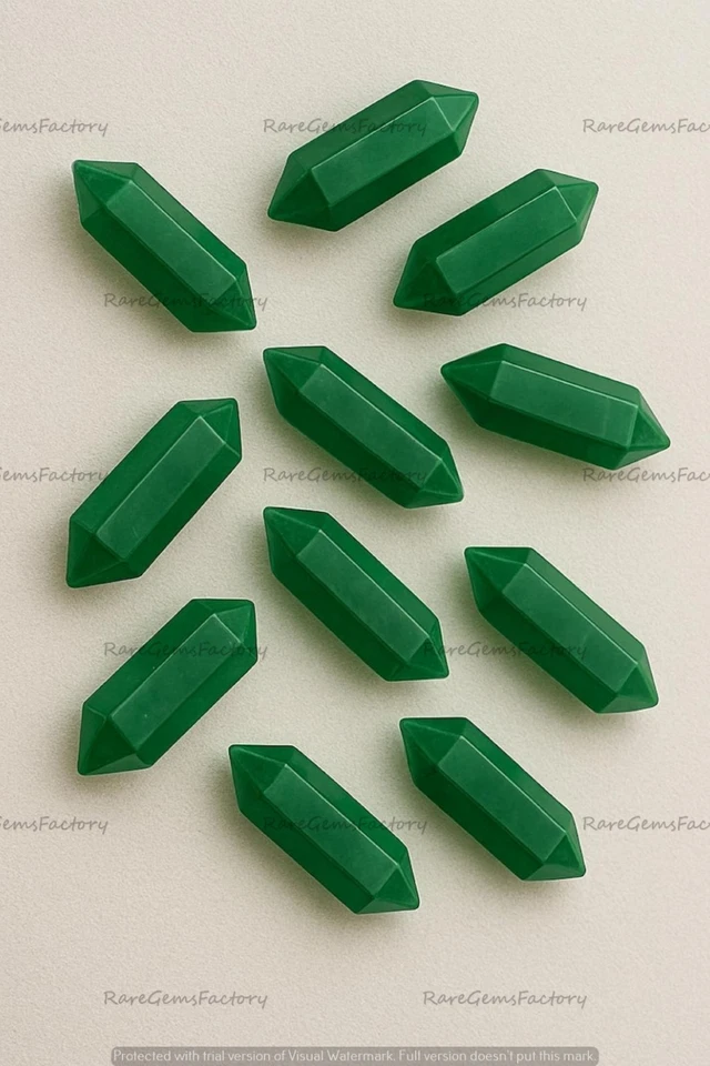 Natural Green Onyx Pencil Cut Gemstone for Bright Green Elegant Jewelry Designs - Image 3 of 4