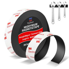 Neodymium Magnetic Tape, Flexible Magnet Tape Strips Roll 1/2'' Wide X 3.3 Ft L
