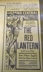 MAY 18, 1919 NEWSPAPER PAGE #1371- NAZIMOVA IN "THE RED LANTERN" MOVIE ADS
