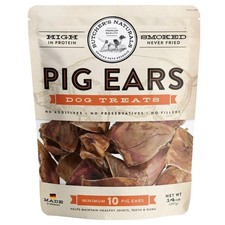 Pig Ears Dog Treats Natural Chews 10 Pieces Pork Flavored