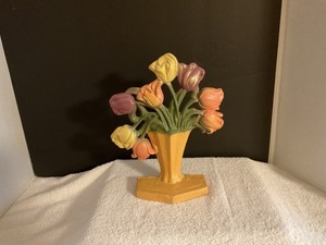 Vintage John Wright Cast Iron Tulip Doorstop