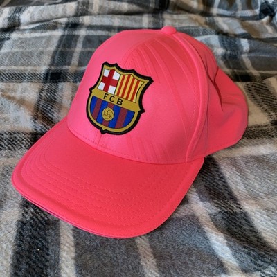 FC Barcelona PINK Hat Cap FCB Adjustable One Size Baseball Hat Fan Apparel