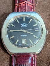 1970s Rotary Date Automatic • Engraved 40mm Case • Swiss 21 Jewels Movement