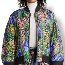 Gucci NWT Reversible Multicolor Tiger Leopard Jungle Print Bomber Jacket Size 38