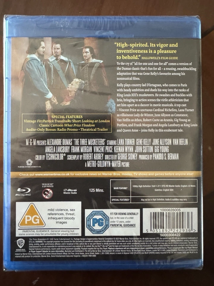 The Three Musketeers (1948) Special Edition Blu Ray All Regions - Image 2 of 2