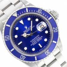 Rolex Submariner Stainless Steel Watch Blue Dial   Insert Oyster Band w  BOX