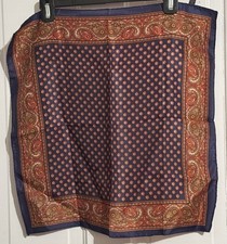 Vtg Square Scarf Geometric Mini Scarf Neck/Hair Tie Accessory Multicolor Japan