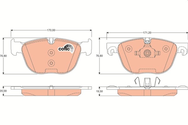 Trw Bremsbelagsatz Scheibenbremse Cotec GDB1726 FüR Bmw E71 X5 X6 E70 F86 F16-image