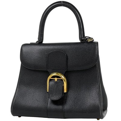 DELVAUX Bryon Hand Bag Handbag Hand Bag leather Black Women | eBay