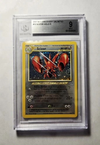 2001 Pokemon Neo Discovery Scizor Holo BGS 9 Mint #10/75 SWIRL