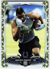 2014 Topps Chrome Camo Refractors Loucheiz Purifoy Rookie #137 Colts RC,/499