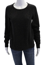LNA Womens Cotton Round Neck Dotted Thick Knitted Sweater Gray Size XS