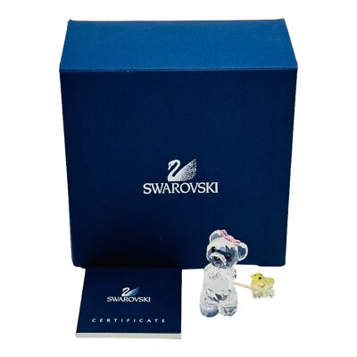Swarovski Crystal It s A Girl Teddy Bear Figurine #0949710 NEW IN BOX