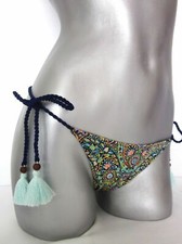Nwt Victorias Secret Mosaic Garden Cheeky String Rope Tie Teeny Bikini Bottom M