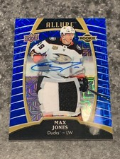 MAX JONES 19-20 Upper Deck Allure BLUE LINE AUTO JERSEY Card 2019-20 #'d /99