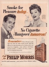 Philip Morris Lucille Ball Desi Arnaz 1952 Print Ad 10.5 x 13.5