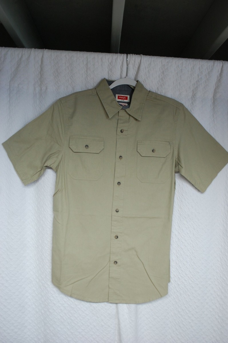Mens KHAKI TAN BEIGE BUTTON UP SHIRT Relaxed Fit CHEST POCKETS Size S 34-36 | eBay Mens KHAKI TAN BEIGE BUTTON UP SHIRT Relaxed Fit CHEST POCKETS Size S 34-36 | eBay