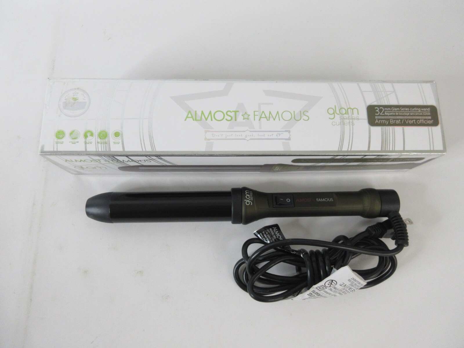 Almost Famous Glam Series 1.25 Inch Tourmaline Ceramic Flat Iron Army Brat