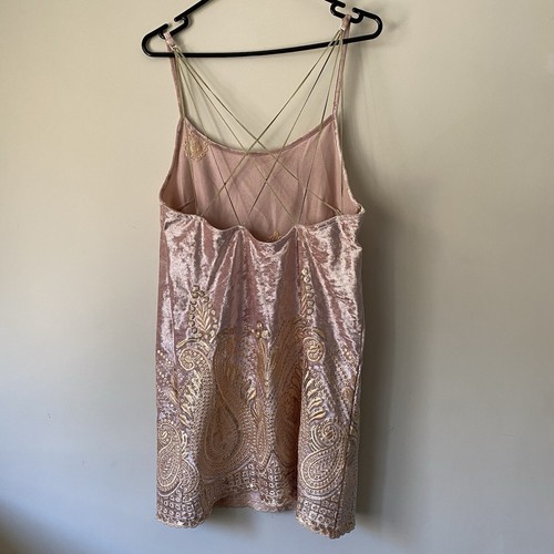 Lenni The Label Velvet Malu Dress Size AU 8 | US 4 Embroidered Pink Mini Dress - Picture 13 of 17