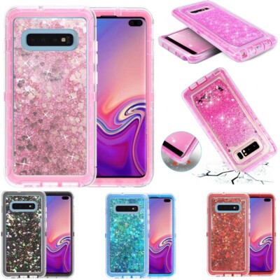 For Samsung Galaxy S10/S10e/S10+Plus Liquid Glitter Shockproof Defender  Case
